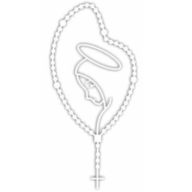 Imagem de Adesivo Para Carro Terço de Nossa Senhora do Silêncio Branco - FORNECE