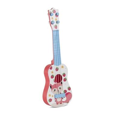 Imagem de Brinquedo de Guitarra Infantil Design de Desenho Animado de Plástico Ukulele Brinquedo Educativo Meninos Meninas Tamanho Portátil Brinquedo de Guitarra Infantil (Padrão de raposa