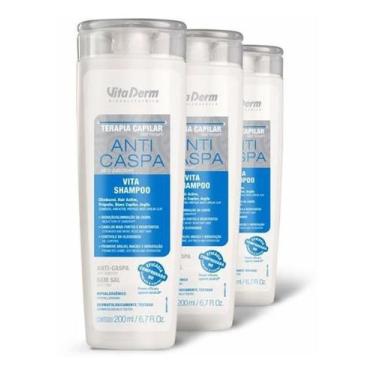 Imagem de Vita Shampoo Anti Caspa 3 Unidades Vita Derm Terapia Capilar - Vitader