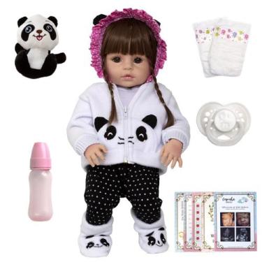 Imagem de Bebê Reborn Pandinha Laura Linda Completa Vários Acessórios - Cegonha 