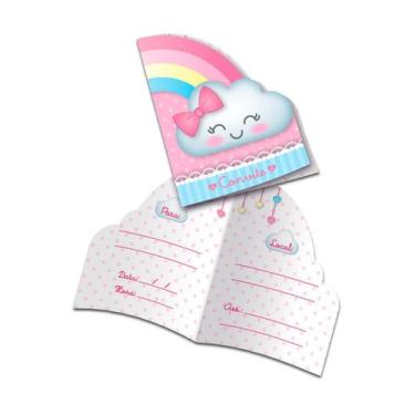 Imagem de Convite De Festa Decoração Chuva De Amor - Festcolor 8Un