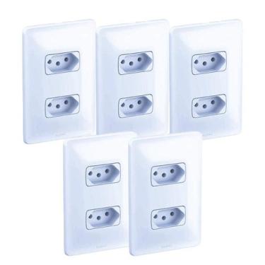 Imagem de Kit 5 tomada dupla 2p+t  10a pial zeffia legrand  - cod 680111