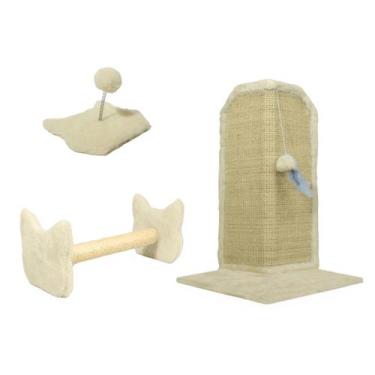 Imagem de Arranhador Gato Proteção Canto de Sofás Base Externo Brinquedo Bolinha