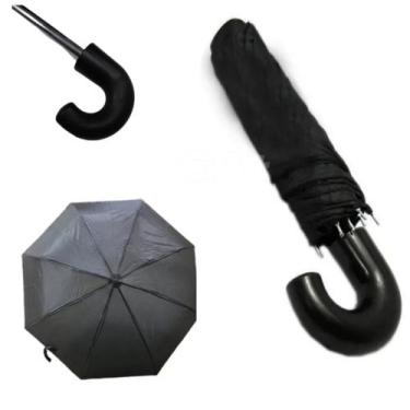 Imagem de Guarda Chuva Cabo Gancho Sombrinha Unissex Reforçado Tempestade Adulto
