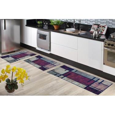 Imagem de Tapete Passadeira Cozinha Kit  3 Peças PA24 - LANCER