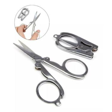 Imagem de Mini Tesourinha Tesoura De Bolso Dobrável Para Viagem Chaveiro Pequeno