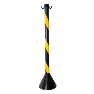 Imagem de Pedestal Plástico Zebrado Preto e Amarelo 90 cm PLASTCOR