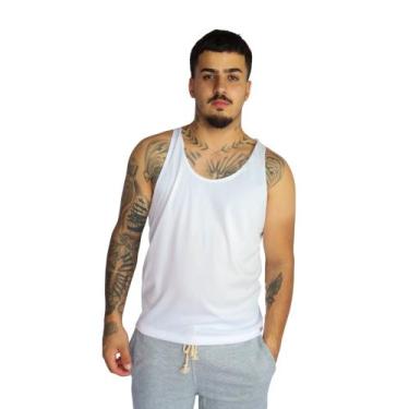 Imagem de Regata Nadador Masculino Academia Fitness - JinkingStore, Branco, P