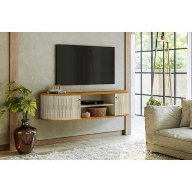 Imagem de Rack Suspenso Ripado Modena para TV até 60 polegadas - Cumaru / Opala 