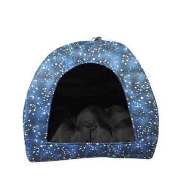 Imagem de Cama Pet 2x1 Casinha Cabana Toca Iglu Cães Gato Almofada G - LumaBaby,