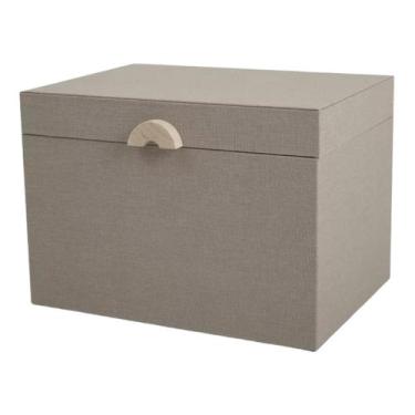 Imagem de Caixa Organizadora Em Mdf Com Revestimento Em Linho Cinza  - Mart