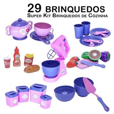Imagem de Kit Cozinha Infantil Batedeira Forminhas Xícaras Pires 29pç - Zuca Toy