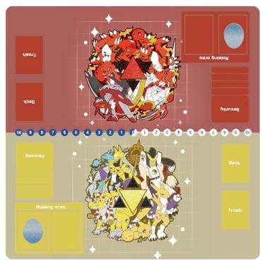 Imagem de DTCG playmat for Digimon Playmat 2 Player Duel Mat Gaming Competition Pad Mat Card Binder Deck 60 * 60CM 23.6x23.6in (2)