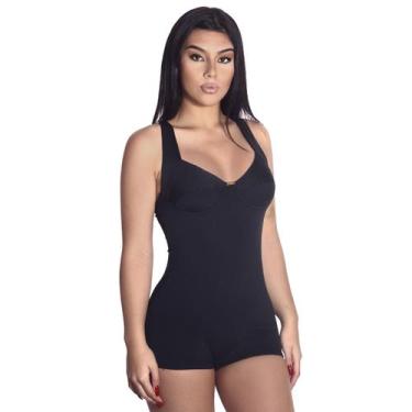 Imagem de Maiô Perninha sem Bojo Meia Taça sem Aro - Estigma, XG, Preto