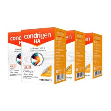 Imagem de Kit 4 Condrigen H.A. Colágeno Tipo 2 com Ácido Hialurônico UC-II e Vitaminas 30 Cáps Maxigold