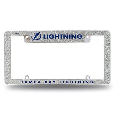 Imagem de Rico Industries NHL Tampa Bay Lightning Chrome All Over Automotive Bling Moldura de placa de licença 30,48 cm x 15,24 cm Cromado em toda a parte automotiva Bling Design para carro/caminhão/SUV