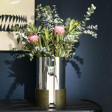 Imagem de Vaso Poiesis Grande Prata com Base em material sintético - St James