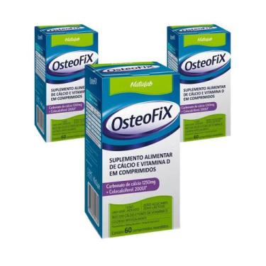 Imagem de Kit 3 Suplemento Vitamina D OsteoFix 1250mg 60 Cpr  Natulab