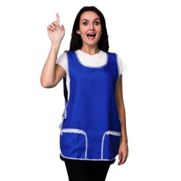 Imagem de Kit 2 Avental Bata Com Renda 2 Bolsos Inteiro Oxford Lojaloja - Loja L