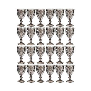 Imagem de Jogo C/ 24 Taça Diamond Cinza Metalizado 340ml Chumbo - Luxo - PRATICA