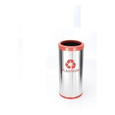 Imagem de Lixeira Em Aço Inox 30l Coleta Seletiva Com Aro Plastico  - JSN, Amare