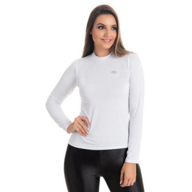 Imagem de Camisa Térmica Manga Longa Feminina Peluciada - MProtect, M, Branco