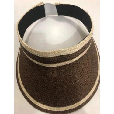 Imagem de Viseira Chapeu Praia Femenina Entrancados Sombreiro Verao - Mrvendas, 