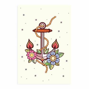 Imagem de Placa Decorativa Vintage MDF Marinha Âncora 20x30cm - Quartinhos