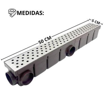 Imagem de Ralo Piscina 6cm x 50cm Bolinha Inox 304 Coletor Marrom - Ficone & Rei