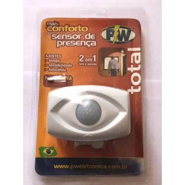 Imagem de Sensor De Presença TOTAL 2x1 Teto E Parede Fotocelula Bivolt - PW