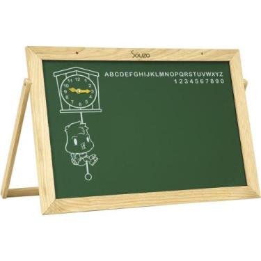 Imagem de Lousa Infantil Quadro com Alfabeto e Relógio 60X40CM - Souza