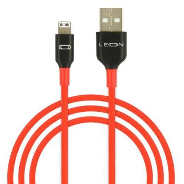 Imagem de Cabo Lightning Leon CC-104C MFI C89 USB 2.0 - Vermelho