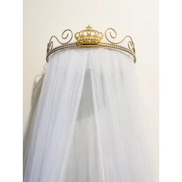 Imagem de Dossel arabesco coroa e perolas com tule mosquiteiro - SONHO DE BERÇO