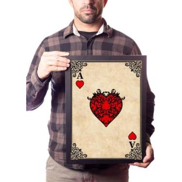 Imagem de Quadro Decorativo Baralho Poker Arte As De Copas - Fanarte