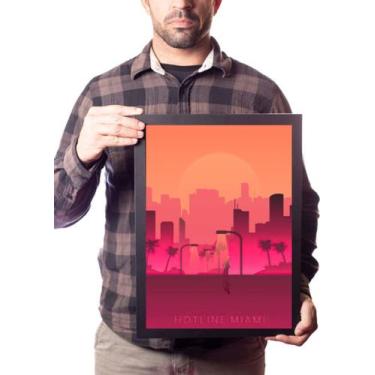 Imagem de Poster Com Moldura A3 Jogo Hotline Miami Arte Minimalista - Fanarte