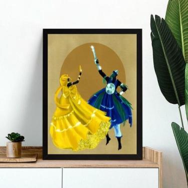 Imagem de Quadro Decorativo Oxum e Ogum 24x18cm - Quadros On-line, Moldura preta