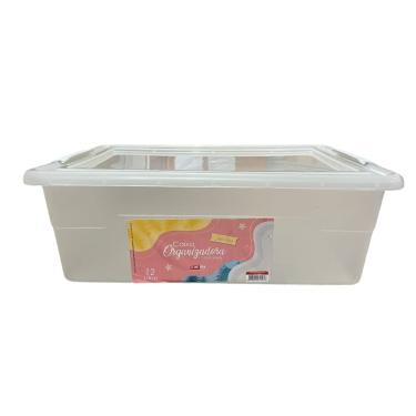 Imagem de Caixa Organizadora com trava 12L Transparente