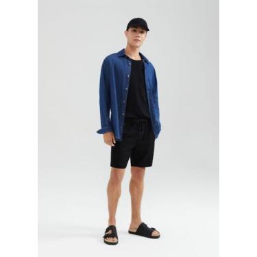 Imagem de Bermuda Básica Masculina Jogger Em Sarja Moletom - Hering, G, Preto