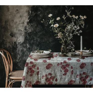 Imagem de Toalha de Mesa Firenze Floral Vermelha - FASTLAR, 140x200cm