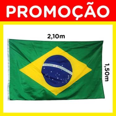 Imagem de Bandeira Do Brasil Grande Dupla Face Helanca 2,10m x 1,50m Para Mastro