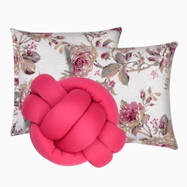 Imagem de Kit 2 Almofadas Decorativas cheias mais Almofada Nó Rosa - CasaHome