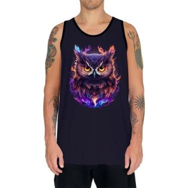 Imagem de Camiseta Regata Estampada Coruja Fogo Ilustração Moda 1 - Enjoy Shop, 