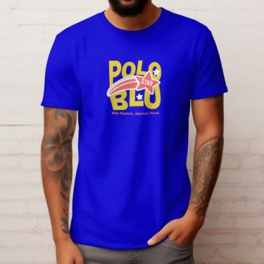 Imagem de Camisa Camiseta Masculina Casual Polo Blu Star em Algodão Estampada do