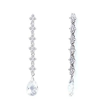 Imagem de LAVINA Star Series - Brincos e colar com pingente extravagante para mulheres, mãe, esposa, melhor amiga, aniversário, noiva, presentes de joias de casamento, Latão banhado a ródio, Zircônia cúbica