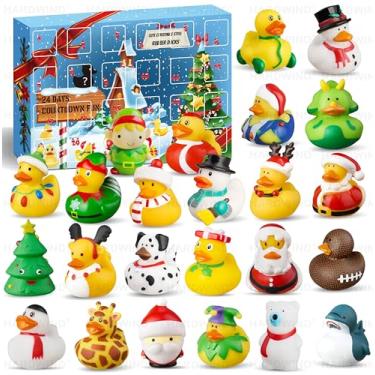 Imagem de Calendário do Advento 2023, pato de borracha, 24 dias de contagem regressiva, brinquedos divertidos de banho de pato para crianças, lembrancinhas de festa de chá de bebê, presentes para meninas, calendários do advento 2023 crianças de 1, 2, 3, 4, 5 anos, patos de Natal