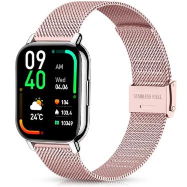 Imagem de Harikiri Pulseiras de metal compatíveis com aeac IDW19, pulseiras de aço inoxidável de 22 mm para Togala P99, uaue T60/T50S, Coucur Y66, Tozo S5/S3/S6, Fitpolo IDW13, ZOSKVEE P95/P66, AKUMAKA G39,