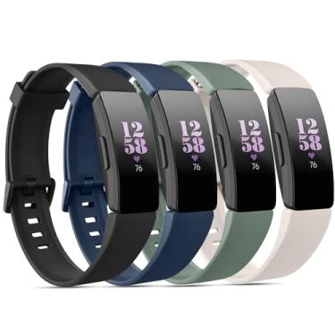 Imagem de Vancle Pacote com 4 pulseiras para Fitbit Inspire 2/Fitbit Inspire HR para mulheres e homens, pulseira esportiva de silicone macio ajustável para Fitbit Inspire 2/Inspire HR/Inspire/Ace 3/Ace 2