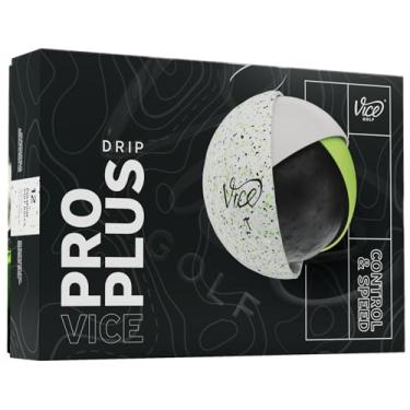 Imagem de Bolas de golfe Vice Pro Plus (modelo 2025) (Lime/Black Drip)