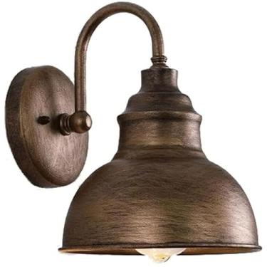 Imagem de Luminárias de parede americanas modernas, industriais, de ferro, estilo country vintage, arandelas de parede para entrada, varanda, com base E26/E27, para áreas internas e externas, corredor
