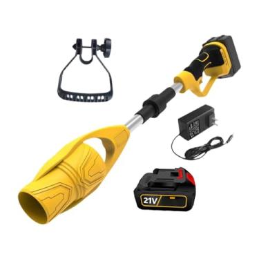 Imagem de Bothyi Soprador de folhas sem fio, ventilador pequeno com tubo, limpador elétrico de folhas para calçada e quintal ao ar livre, Amarelo